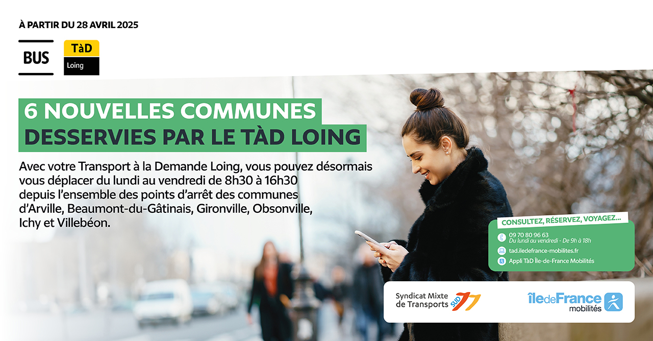 Le TàD Loing s’étend : 6 nouvelles communes desservies dès le 28 avril 2025 !
